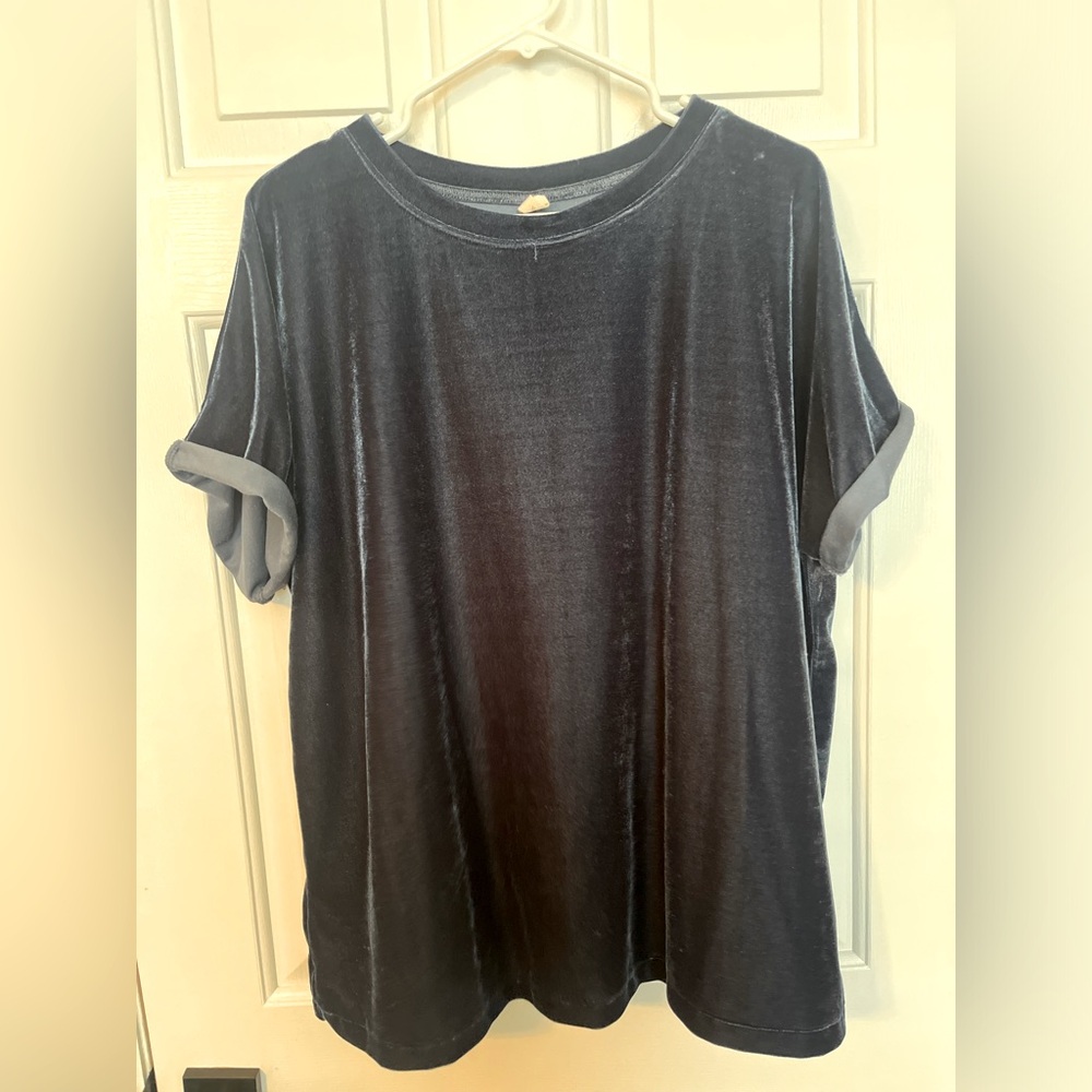 Navy velour oversized top
